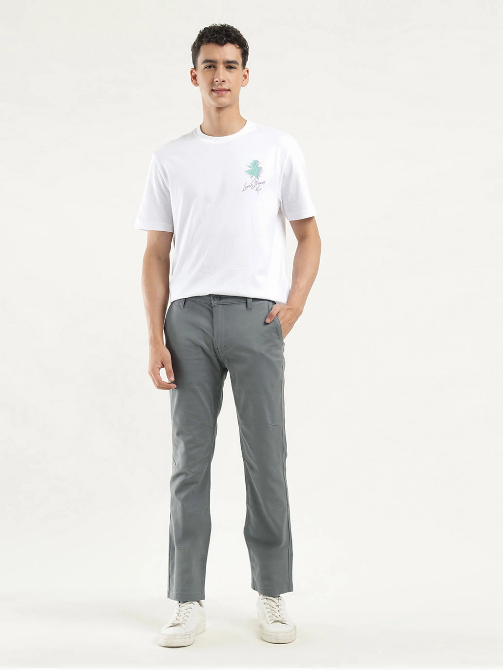 Chilly Day Wear Men's Grey Slim Fit Chinos