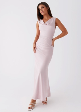 Glam Feel Be Mine Satin Maxi Dress - Mauve Pink
