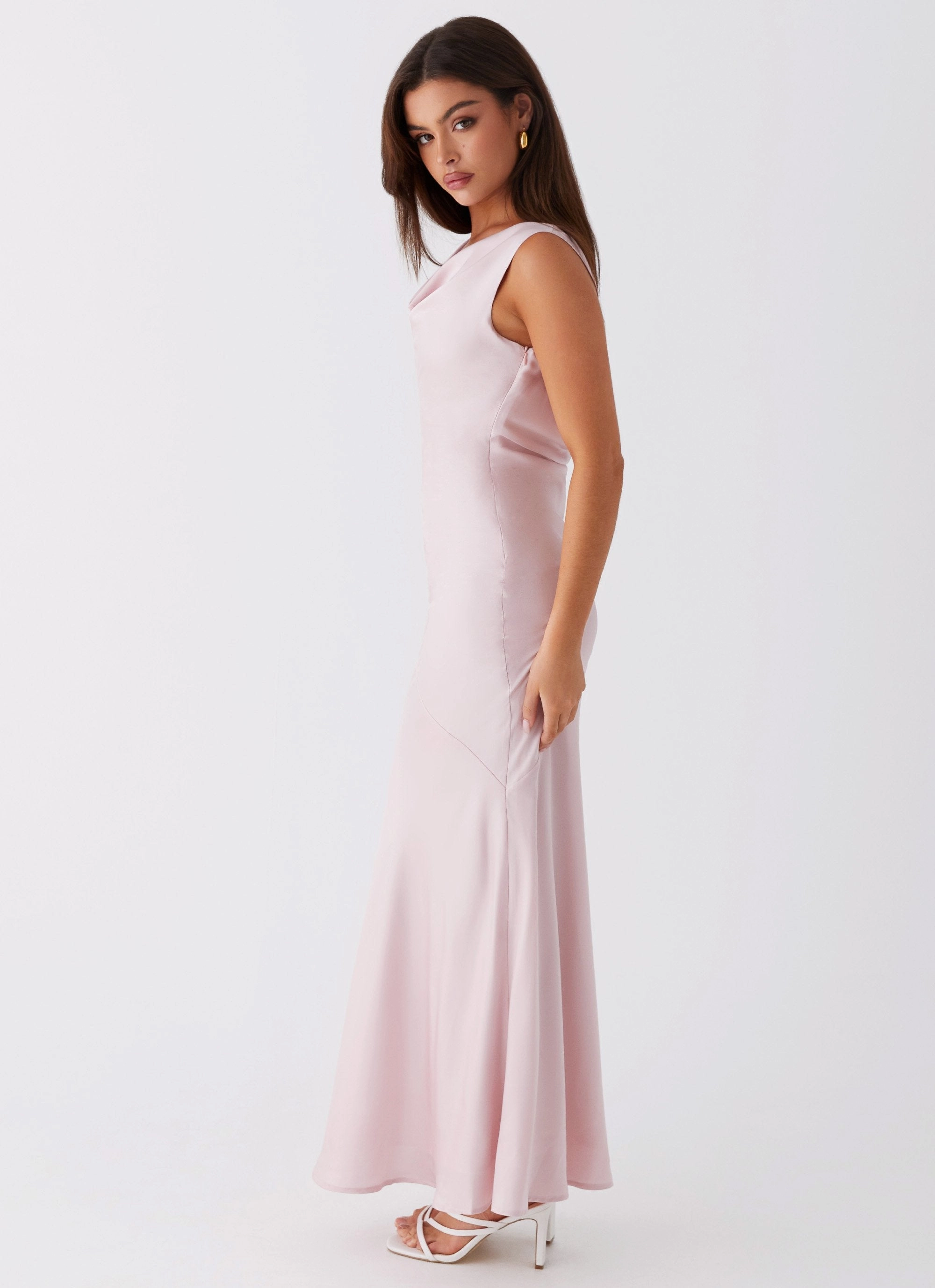 Be Mine Satin Maxi Dress - Mauve Pink Classic and Modern SeamlessConstruction