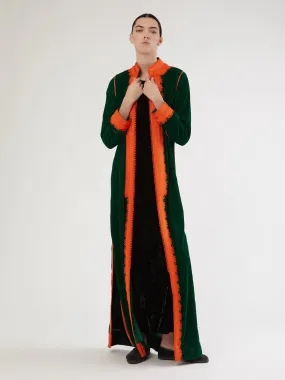 Stretchable Waistband Moroccan long velvet robe