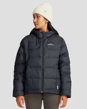 Women's Epiq Hooded Down Jacket - Black Easy Care Finish Crisp Air Piece