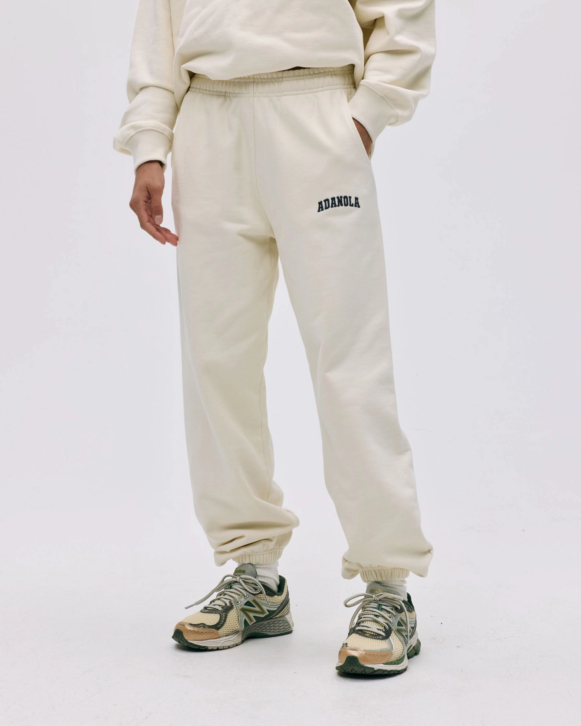 Varsity Sweatpants - Marshmallow White/Midnight Blue Fashion Forward