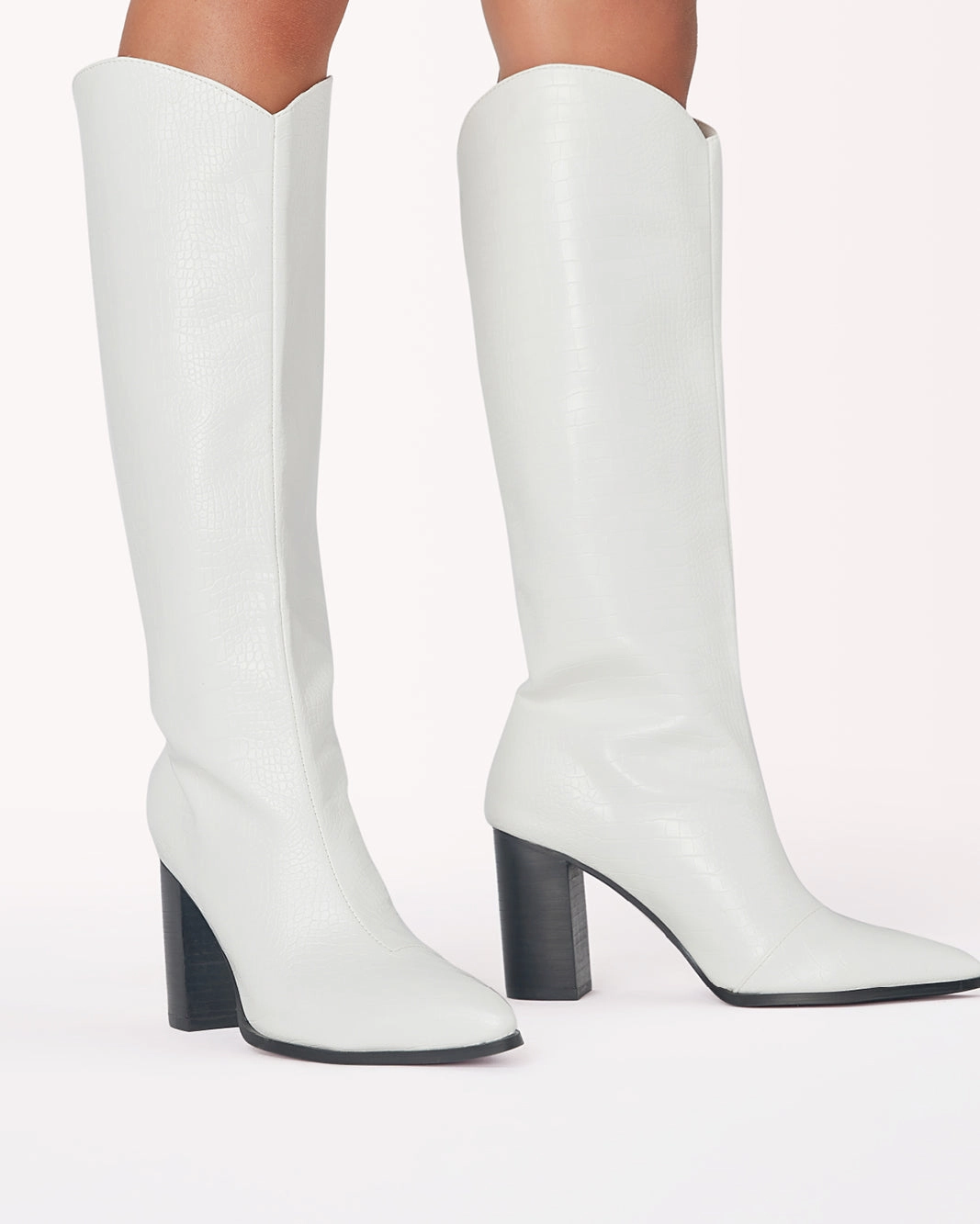 Reinforced Heel Counter GABRIEL - WHITE CROC-BLACK