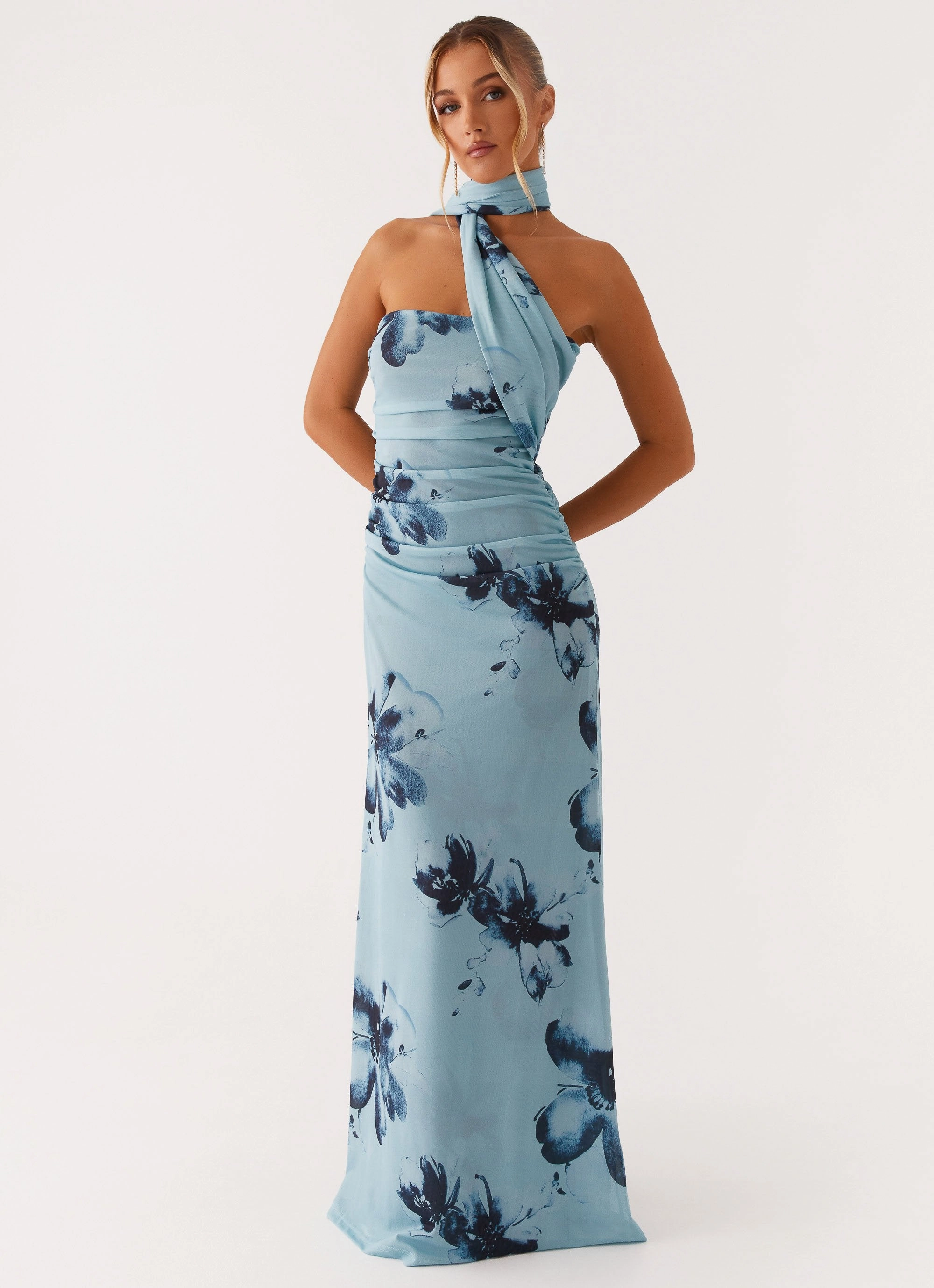 MoldResistantTexture Songbird Maxi Dress - Blue Black Floral