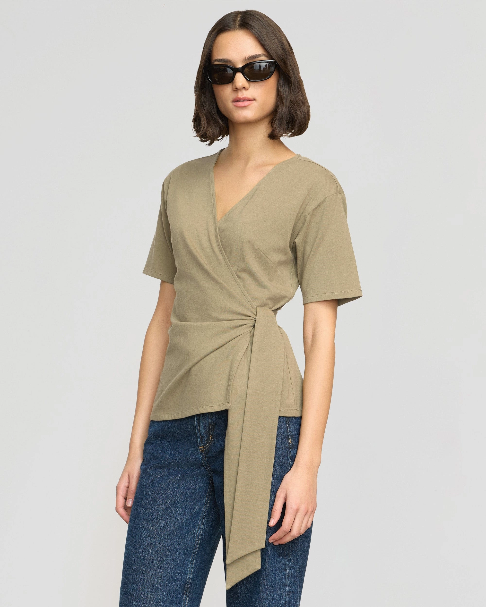 Sena Organic Cotton Wrap Tee Stylish Casual