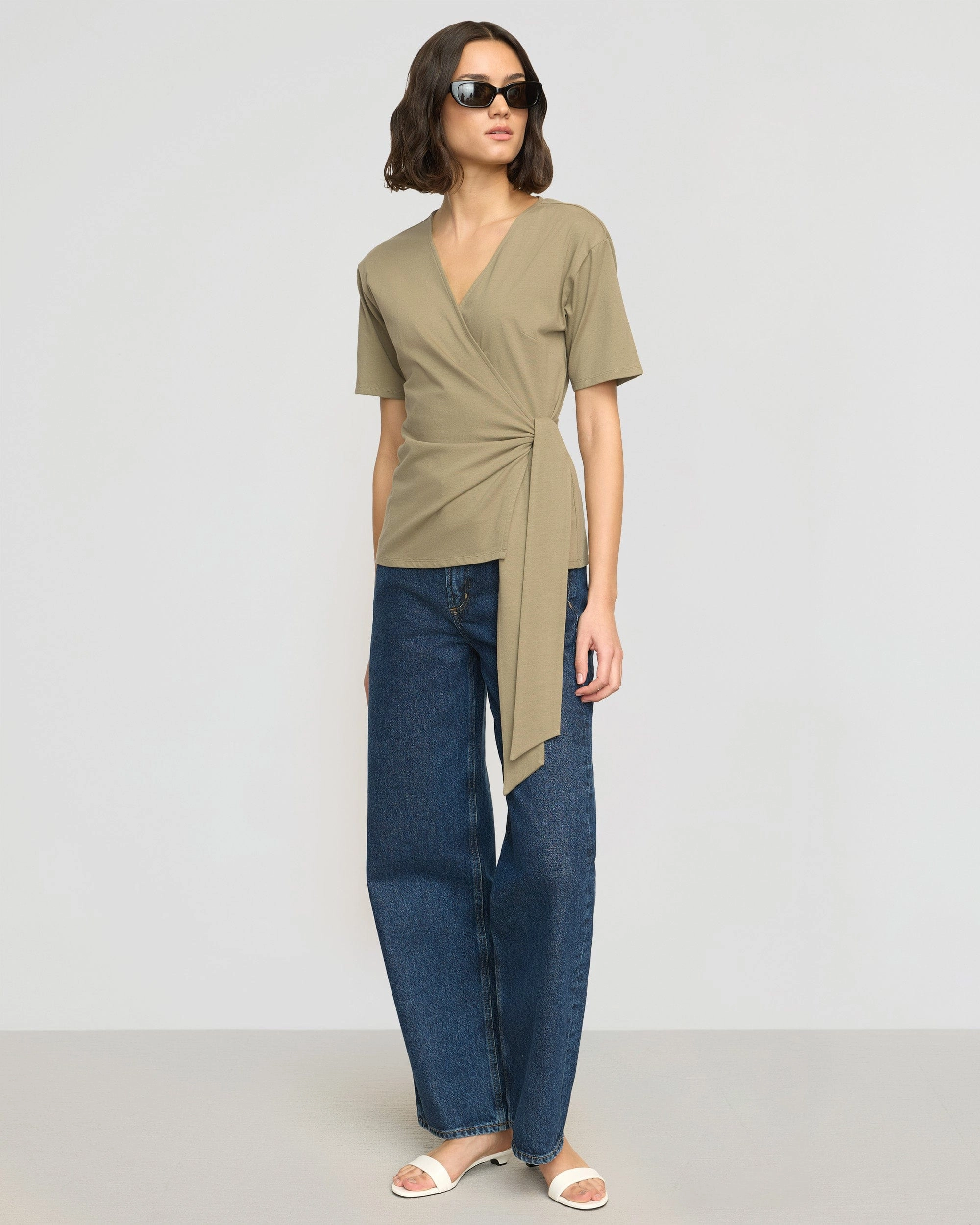 Sena Organic Cotton Wrap Tee Soft and Stylish casual and comfortable
