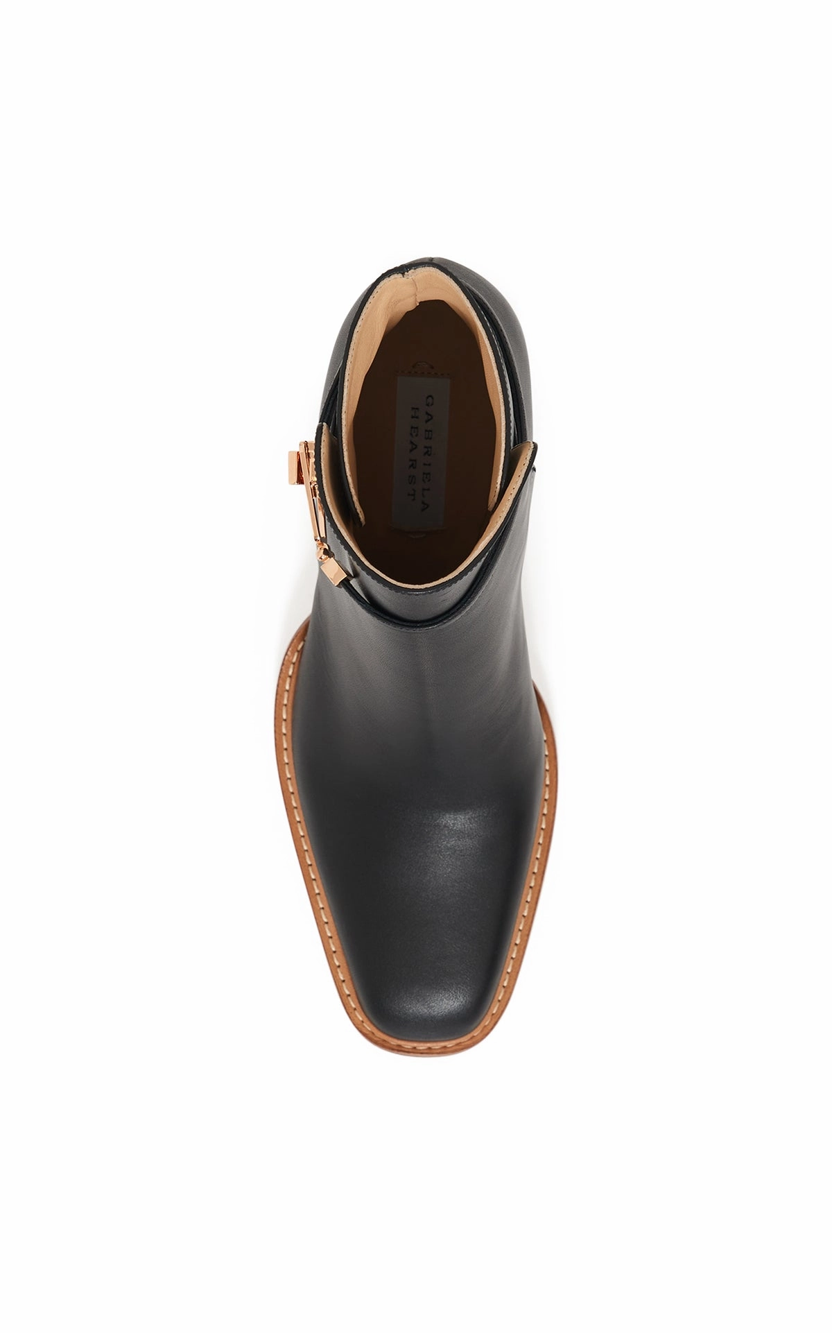 Nina Clasp Ankle Boot in Black Leather AntiOdor