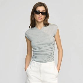 Lila Tencel Wrap-Neck Tee Everyday Fashion Casual Active