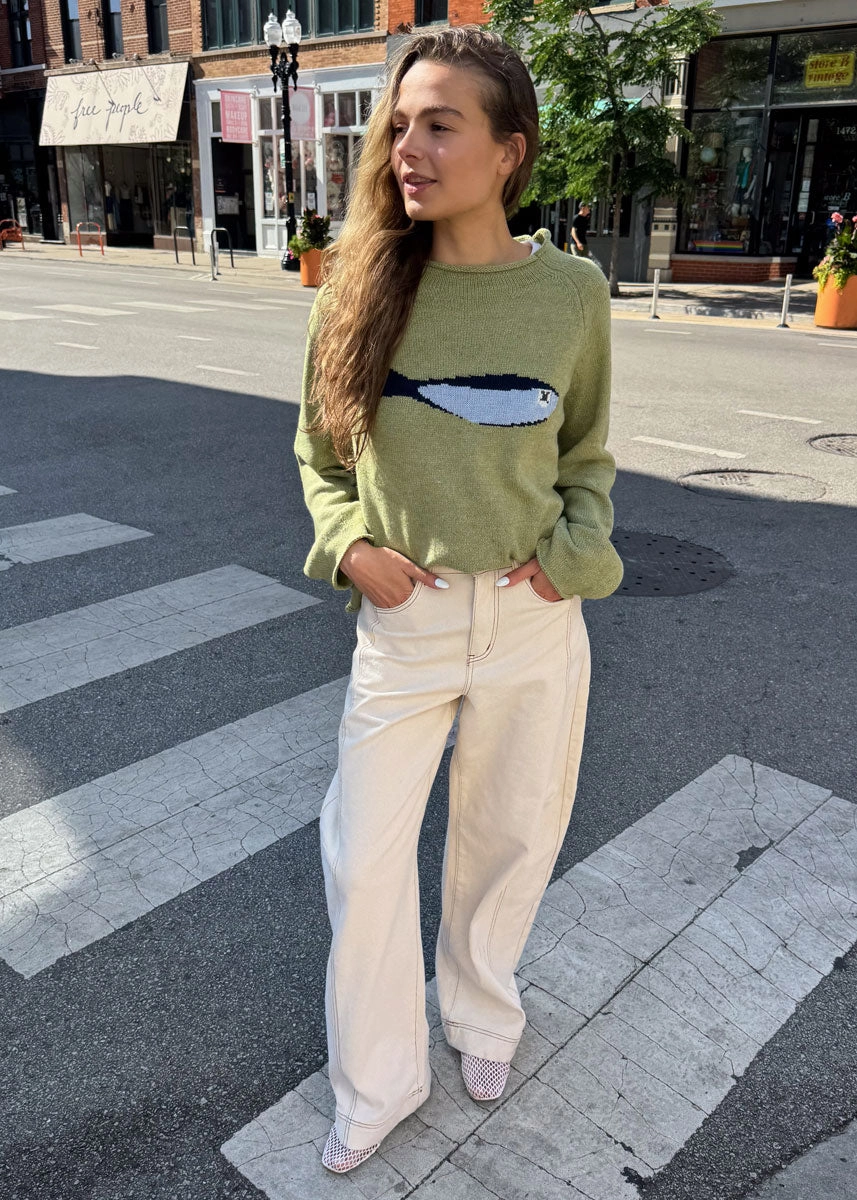 Doris Sardine Sweater - Olive Lightweight Style