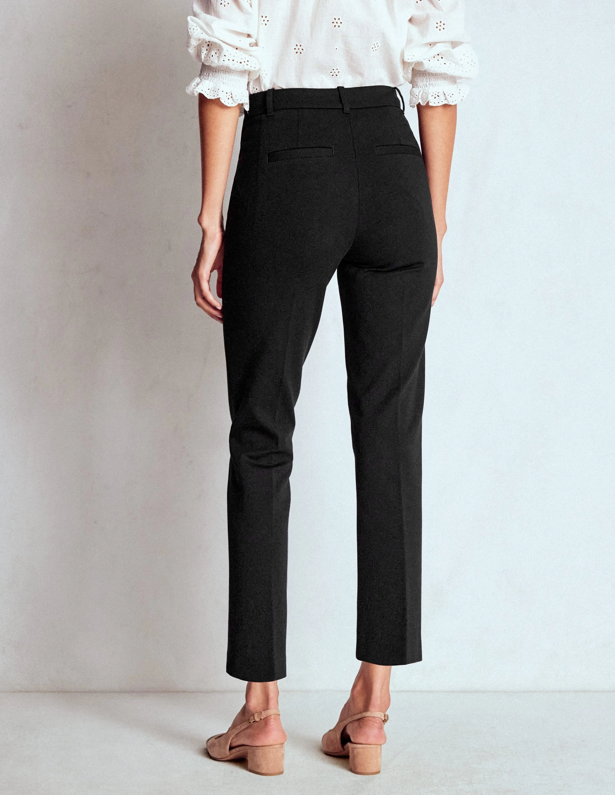 Anti Pilling Finish Smart Layer Highgate Ponte Trousers-Black