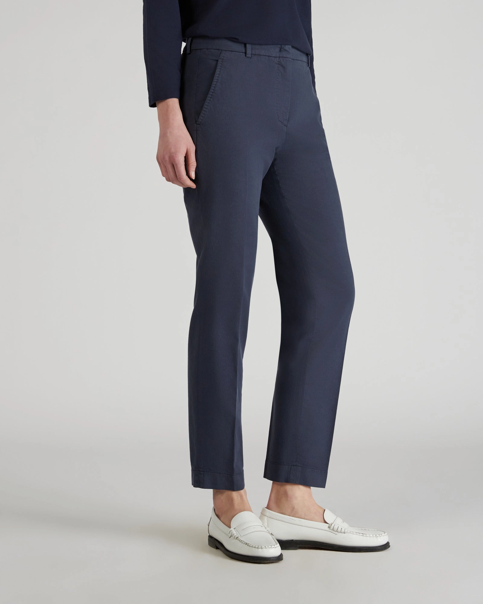 Slim fit trousers in cotton gabardine and lyocell Body Movement