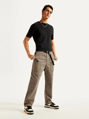 CompressionSupport Men's Taupe Regular Fit Utility Cargo Trousers