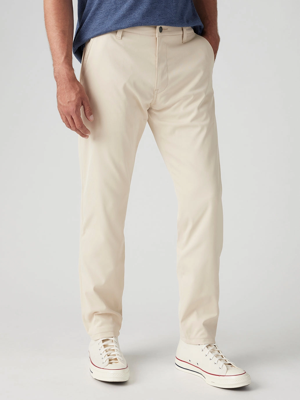 Men's Cream Straight Fit Chinos Functional Ease