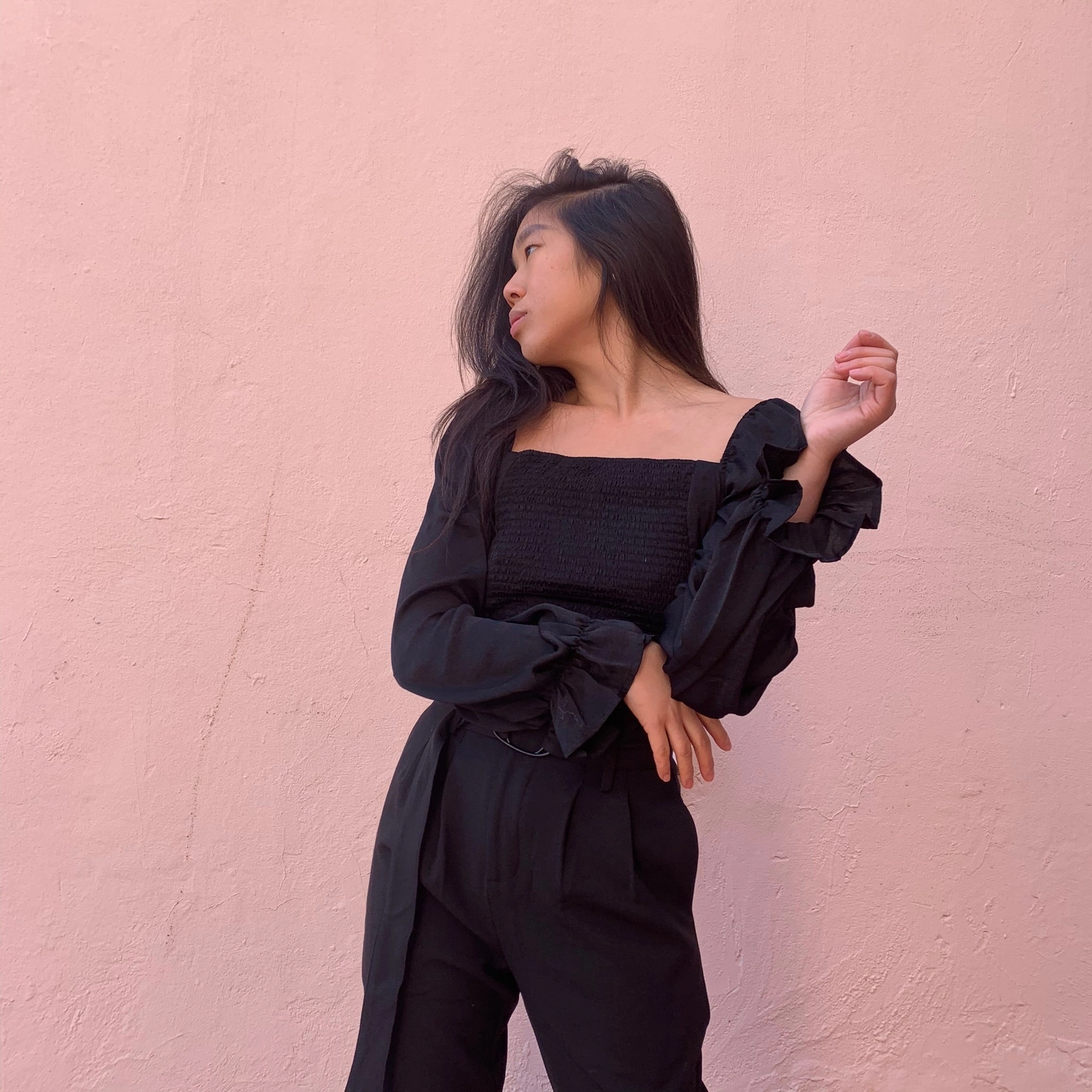 BRIT Ruched Front Long Sleeve Top Limited Edition