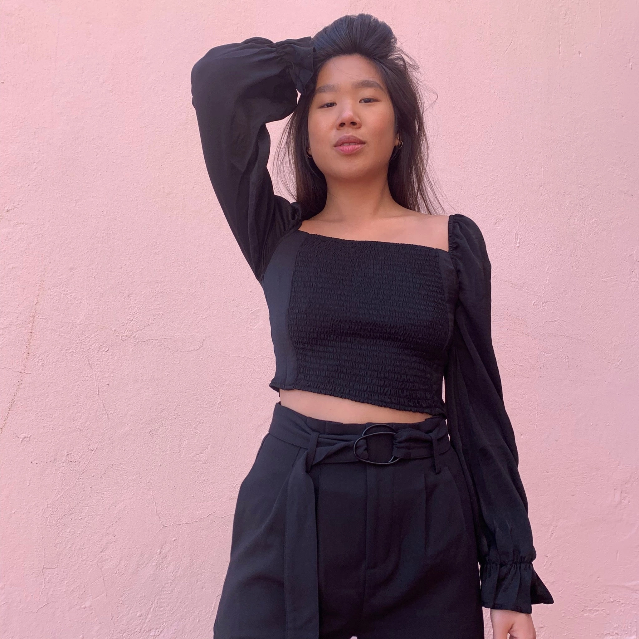 Podcast BRIT Ruched Front Long Sleeve Top