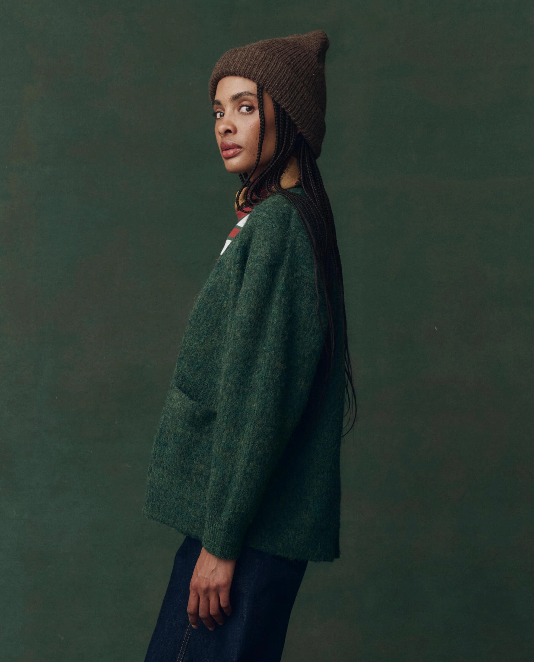 Seasonal Layers Timeless Appeal The Brushed Melange Cardigan. -- Meadow Green