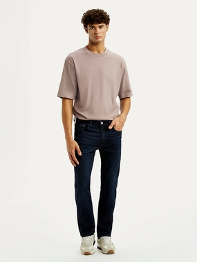 Men's 513 Dark Blue Slim Straight Fit Mid Rise Selvedge Jeans Neat And Easy Weather Proof