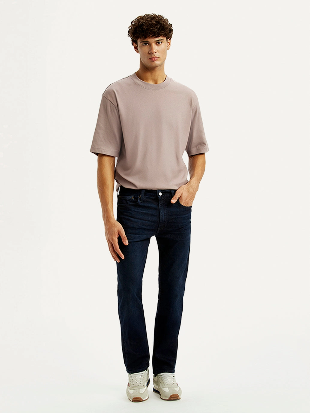 Men's 513 Dark Blue Slim Straight Fit Mid Rise Selvedge Jeans Neat And Easy Weather Proof