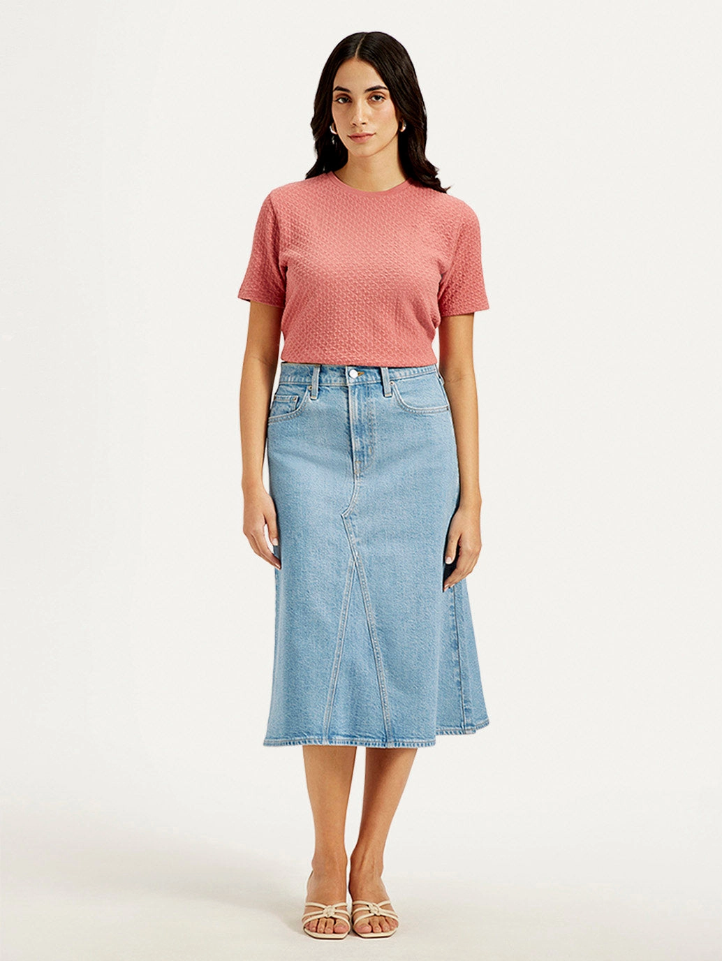 Light Fabric Women's High Rise Blue?A-Line Skirt
