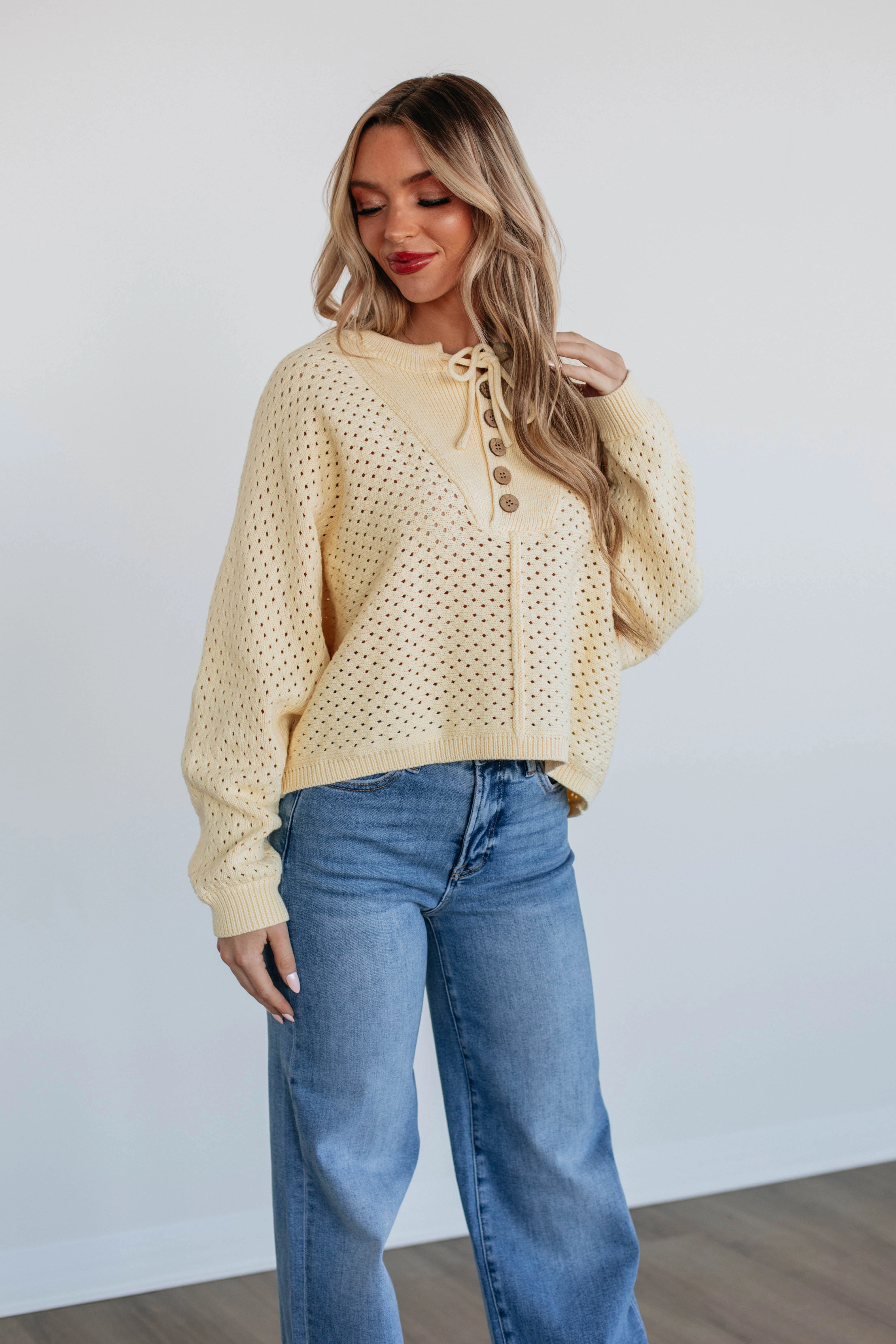 Callee Knit Sweater - Daffodil Knit Outfit Reinforced Shoulder Seams