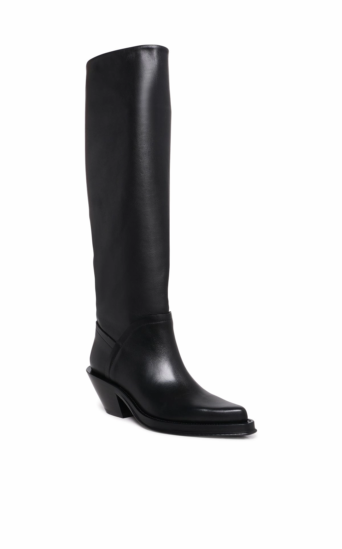 All Activity Camero Knee-High Cowboy Boot in Black Leather