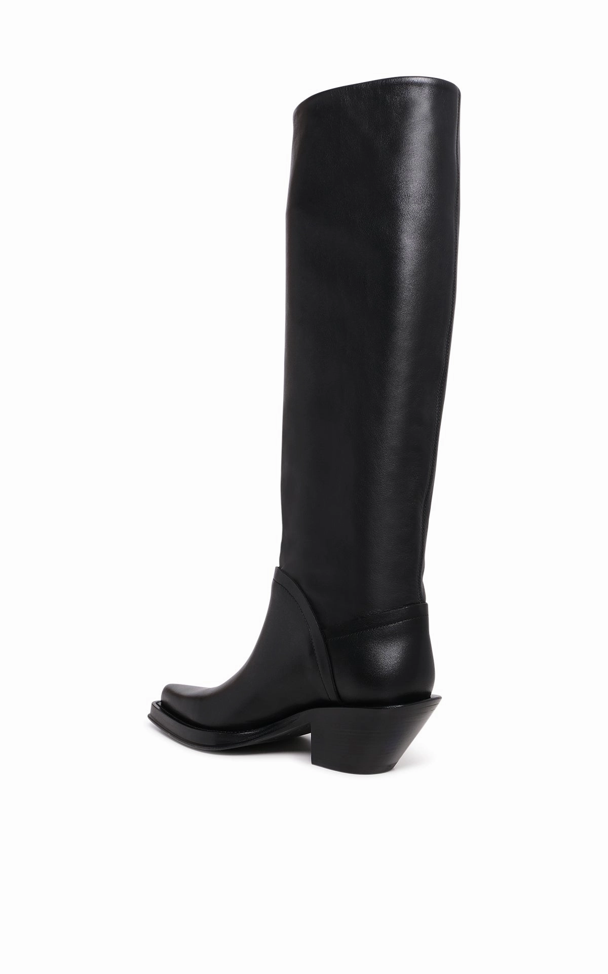 Stable Support Cold Weather Commuter Move Free Camero Knee-High Cowboy Boot in Black Leather