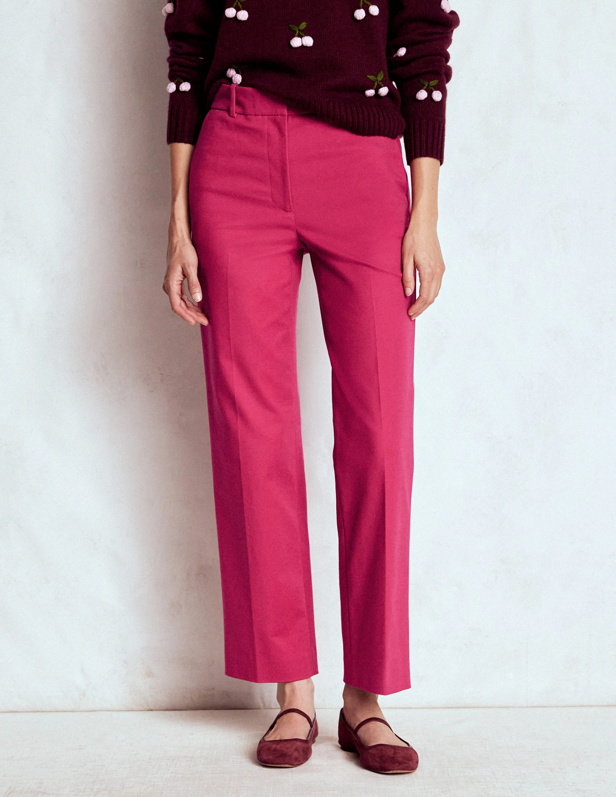 Smart Layer Ultra Soft Canonbury 7/8 Trousers-Bright Cherry