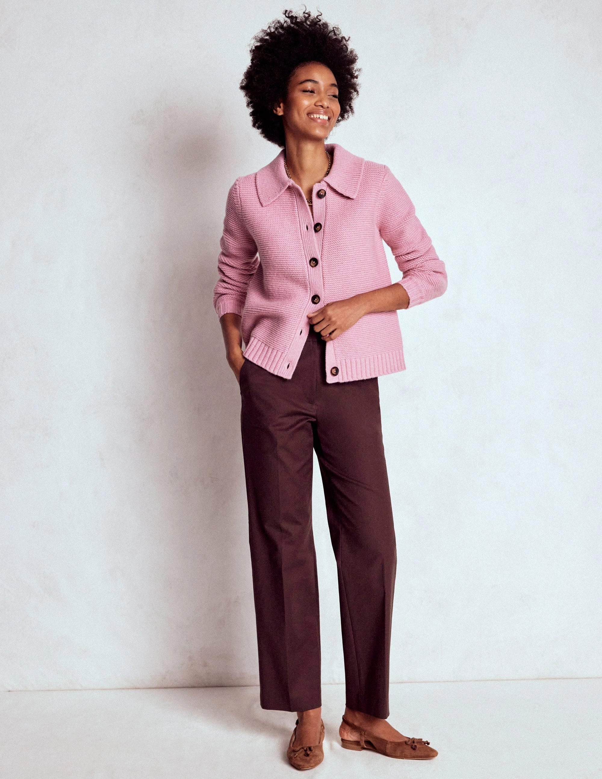 Layered Panel Design Canonbury 7/8 Trousers-Deep Aubergine