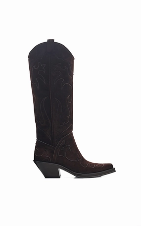 Capitana Cowboy Boot in Dark Chocolate Suede Quick Drying Urban Traveler