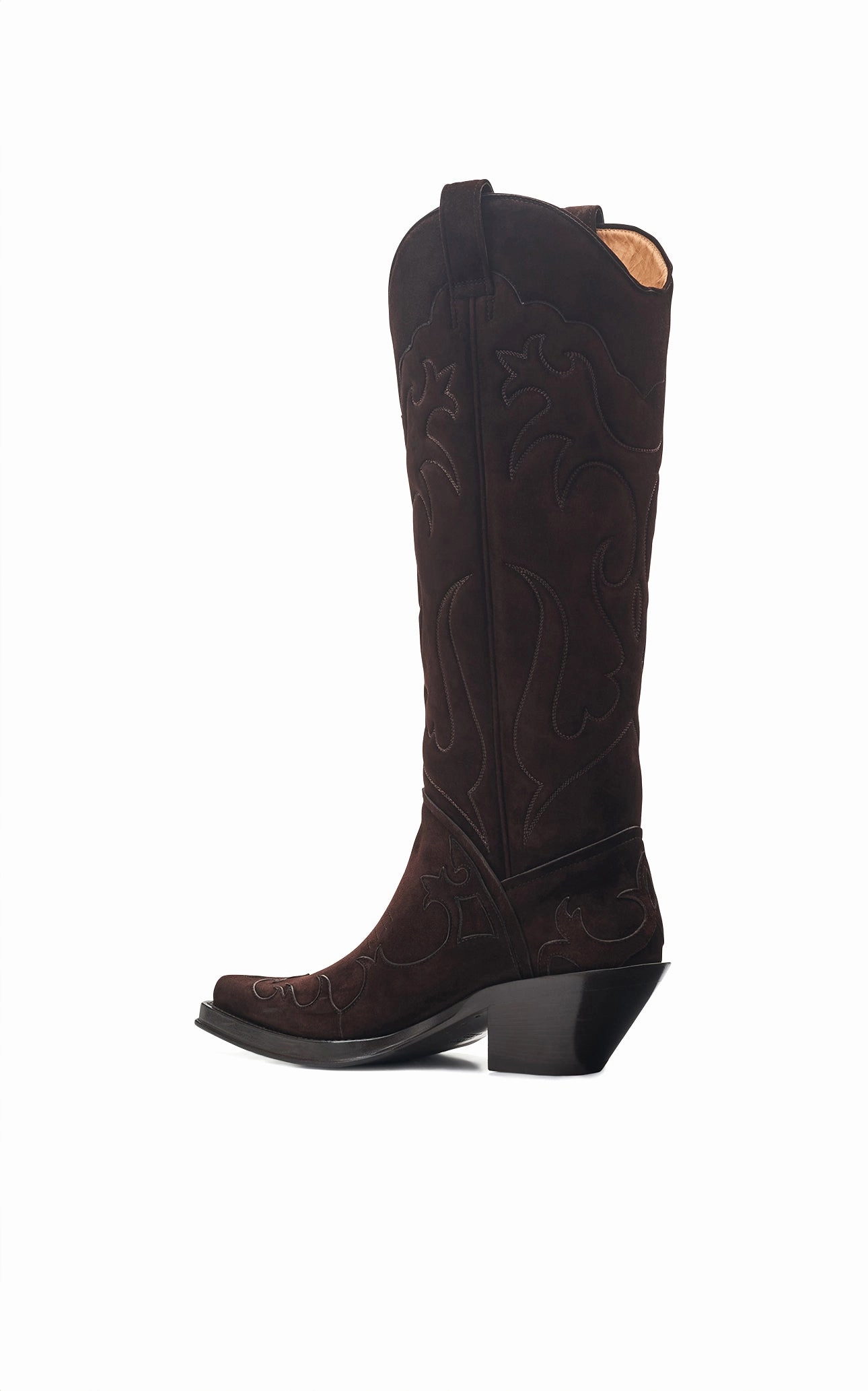 Capitana Cowboy Boot in Dark Chocolate Suede Utility Design