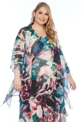 Two Tone Design Layla Jones - LJ0348 Midi Dress w Jacket