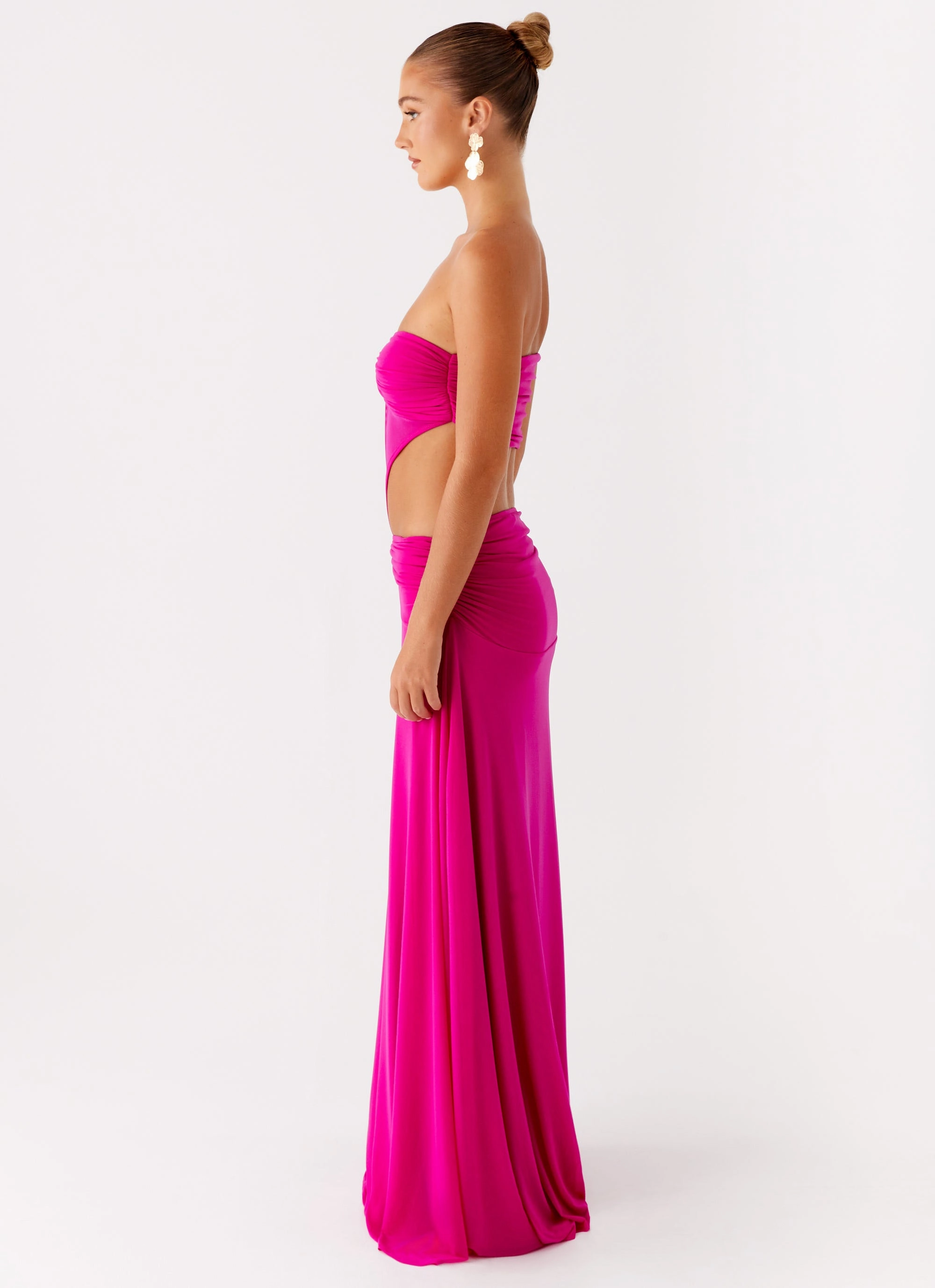 Hidden-Pocket Vacation Outfit Carlene Maxi Dress - Fuchsia