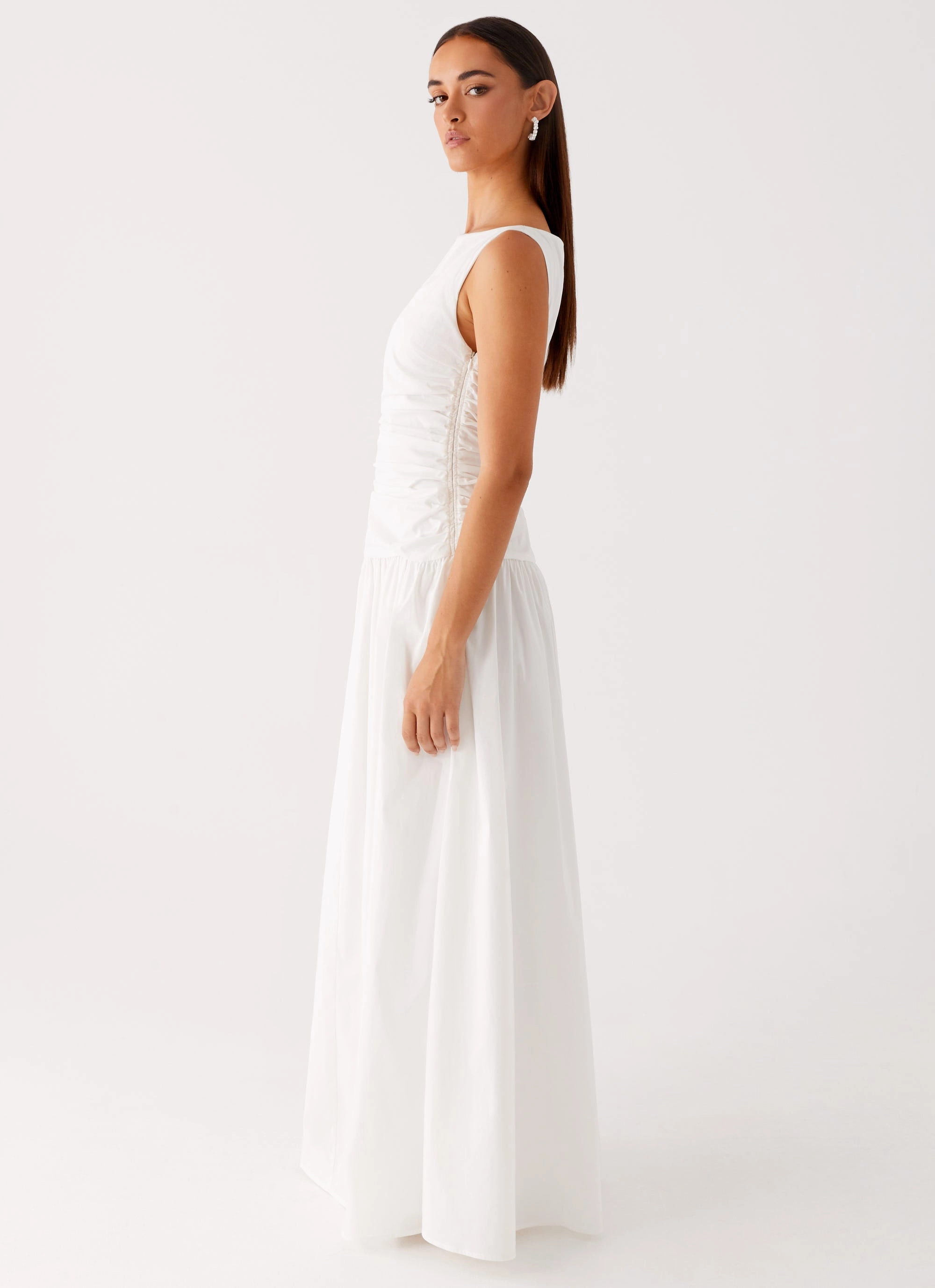 Carmel High Neck Maxi Dress - White Casual maxi dress Hot Now
