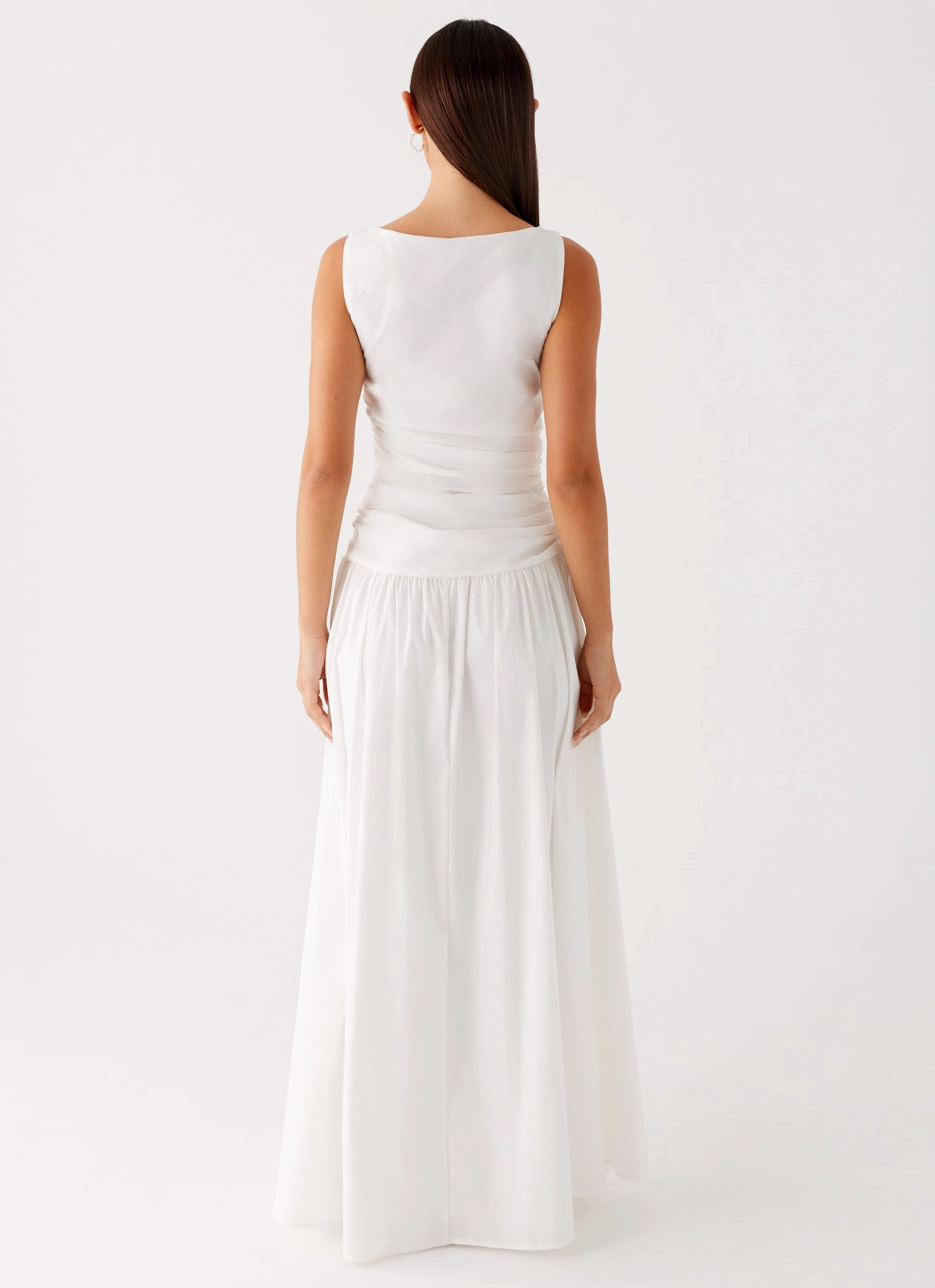 Carmel High Neck Maxi Dress - White Stylish Appearance Sunset Hour