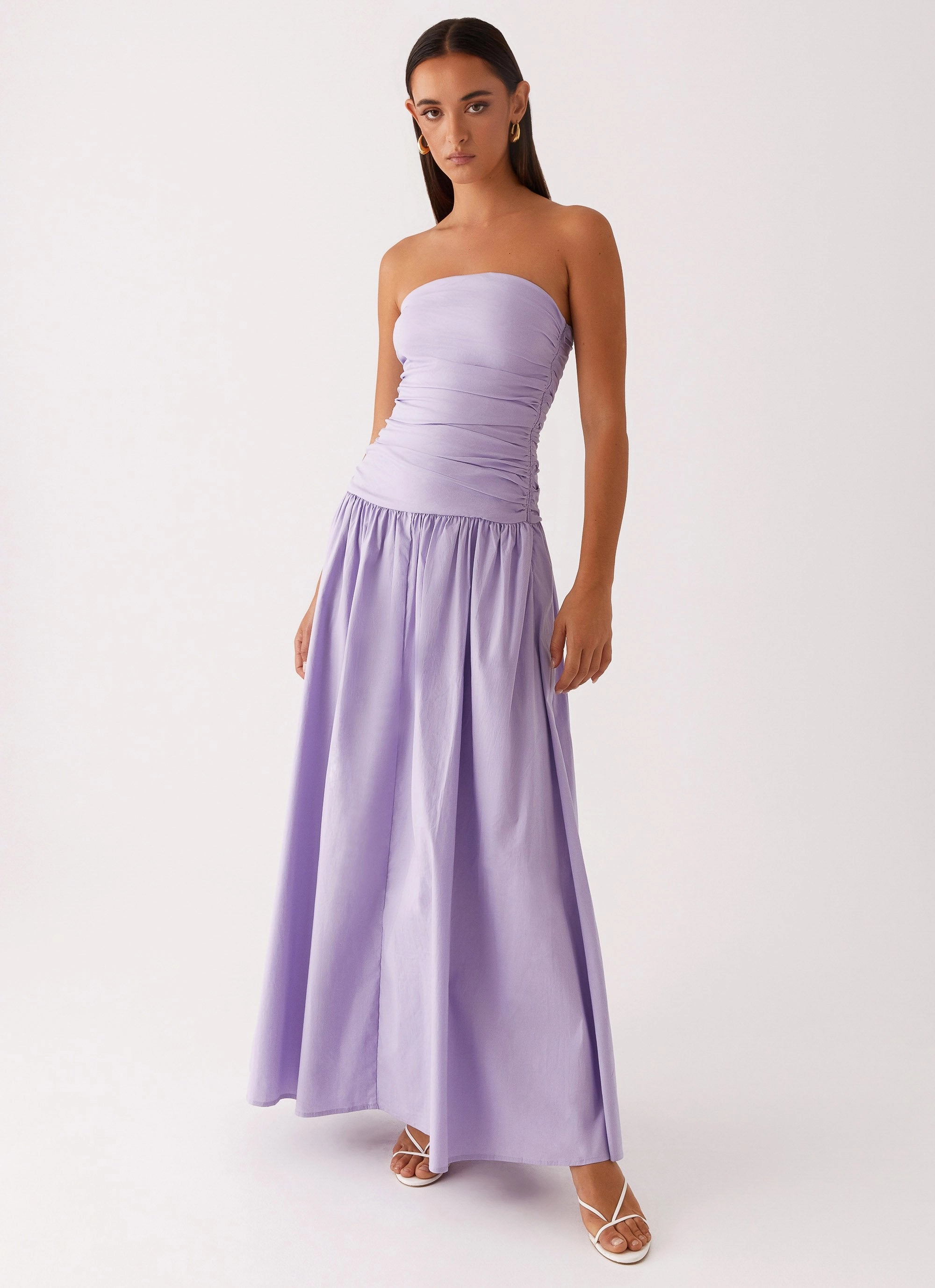 Cozy Vibes Carmel Maxi Dress - Lavender