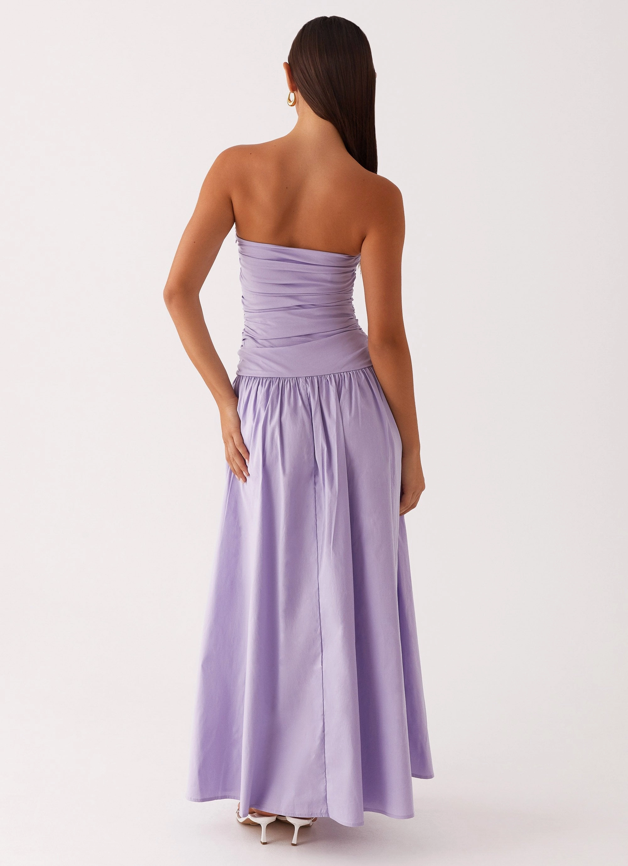 Cotton Skin Timeless Look Wear Carmel Maxi Dress - Lavender