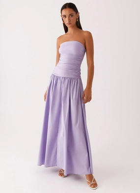Cozy Vibes Carmel Maxi Dress - Lavender