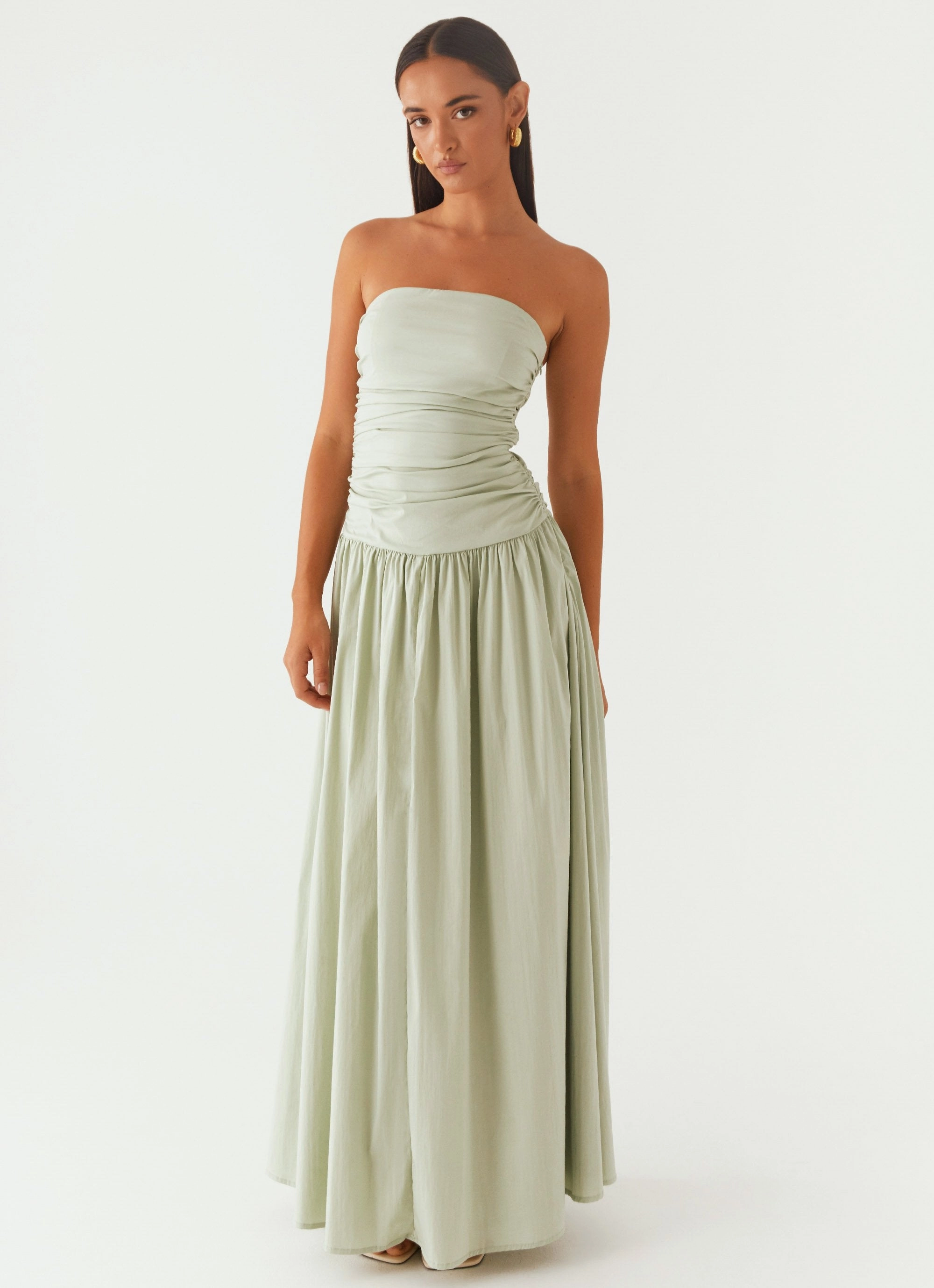 Carmel Maxi Dress - Sage Subtle Drape All-Occasion Look