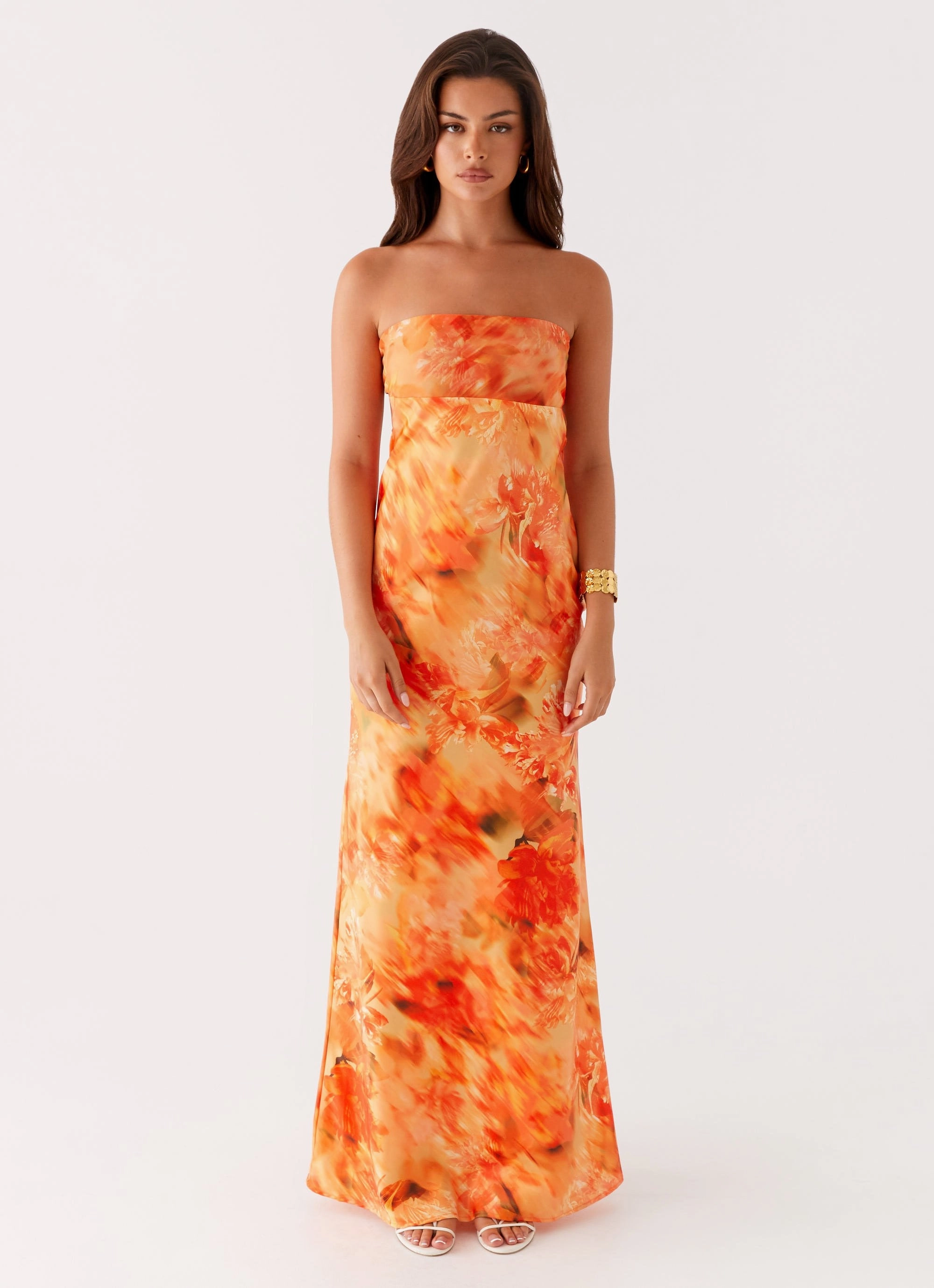 Relaxed fit wear Carmen Maxi Dress - Sunset Floral