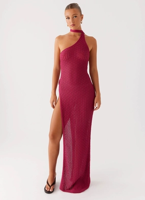 Carryn Knit Maxi Dress - Hot Pink Elegant Simplicity
