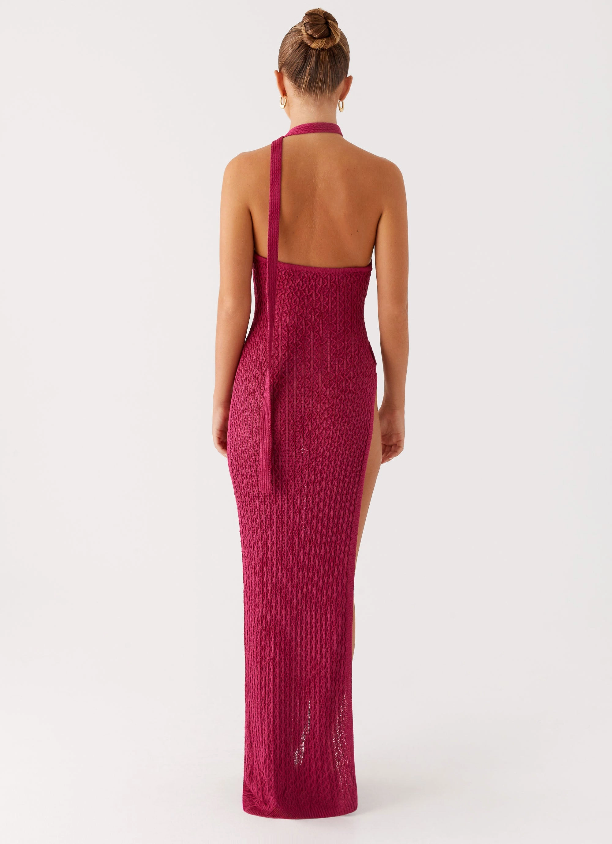 Casual Chic Carryn Knit Maxi Dress - Hot Pink