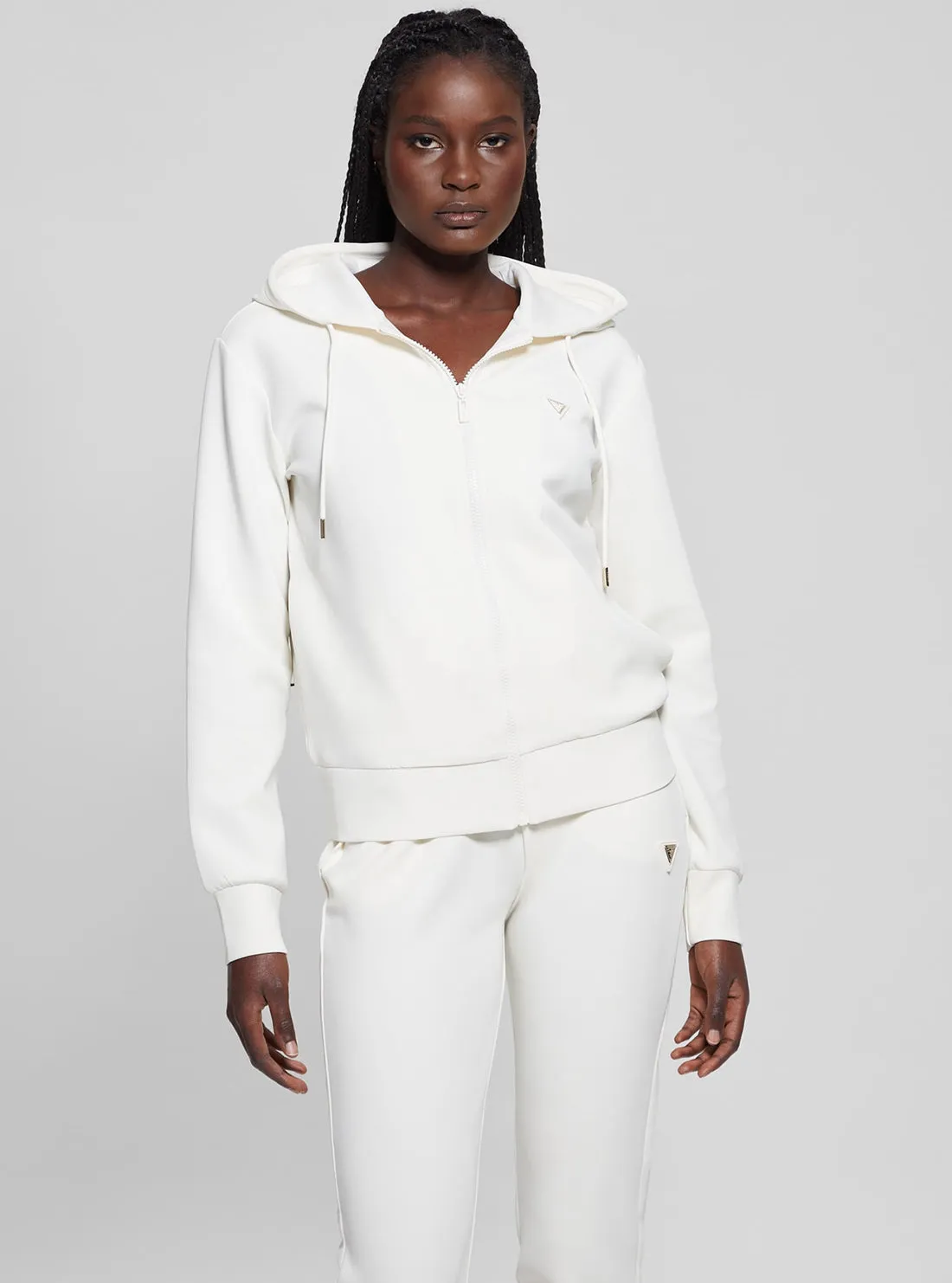WindproofTechnology White Olympe Hoodie Jacket