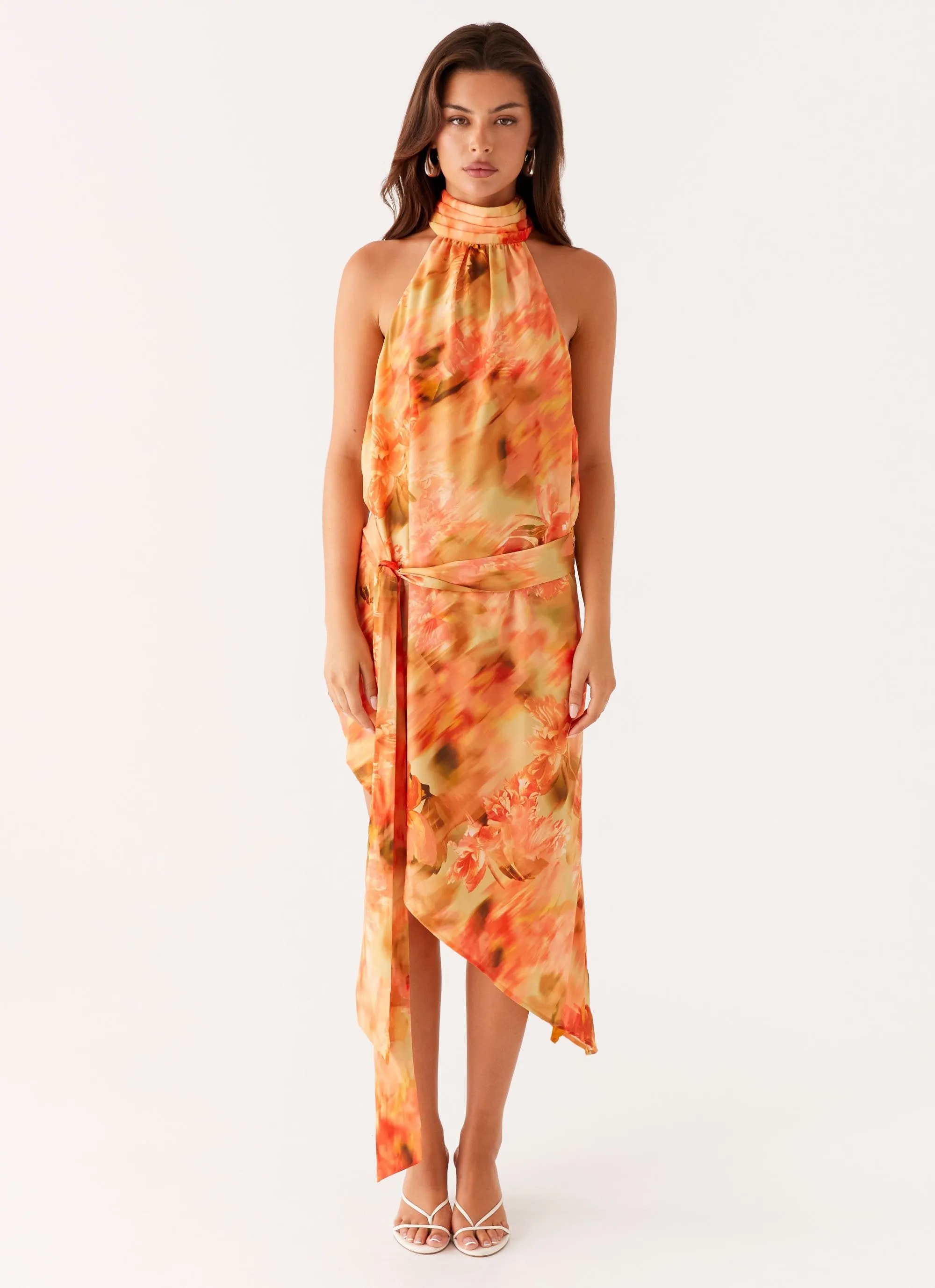 Lou Midi Dress - Sunset Floral Work Ready Signature-Style