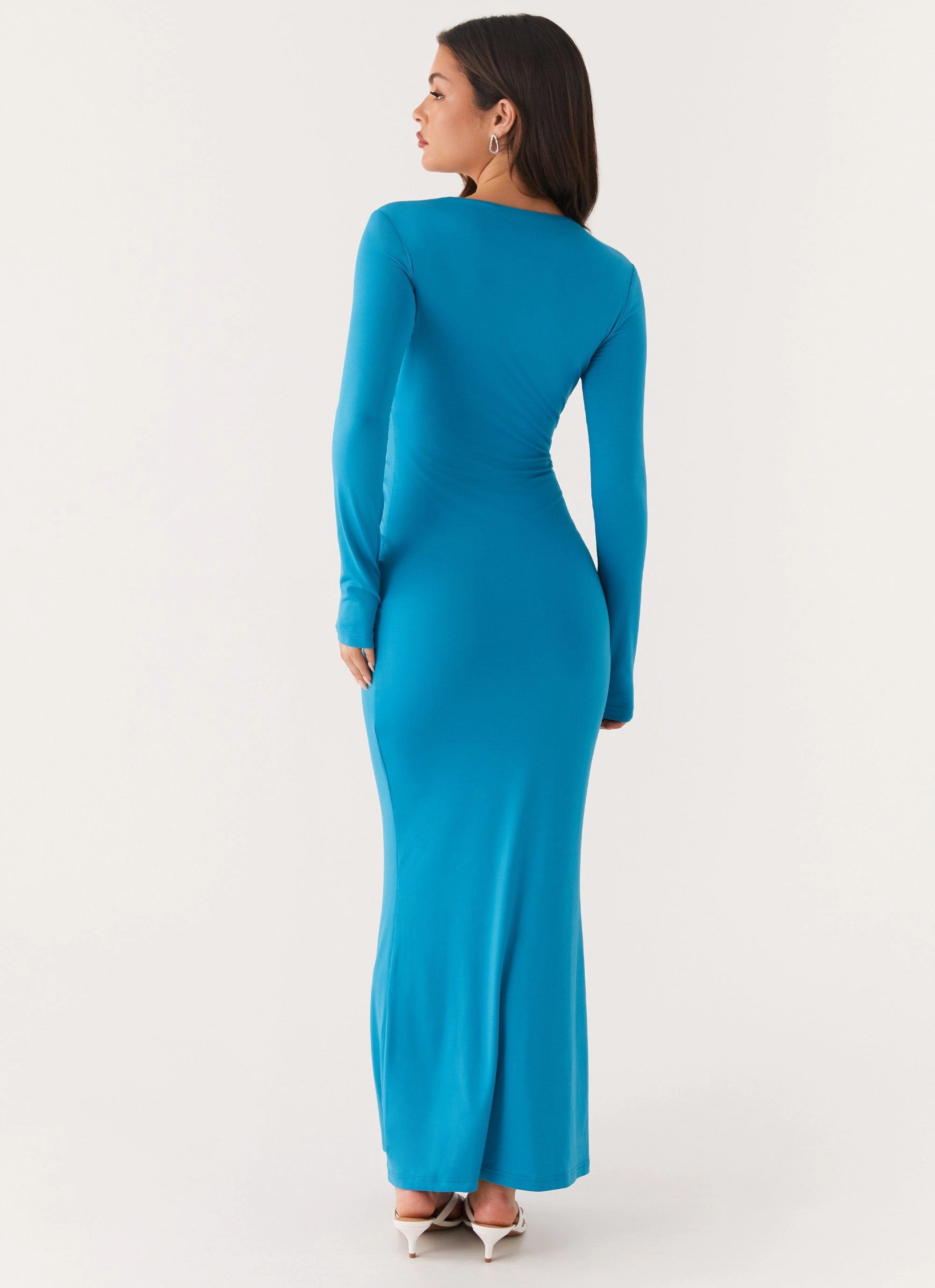 Miesha Long Sleeve Maxi Dress - Blue Bright Mood