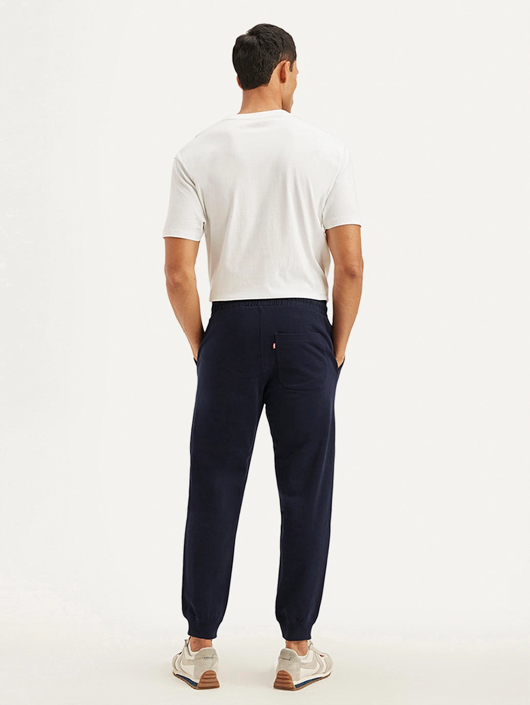 Men's Navy Solid Utility Joggers Sporty Stretch Fit