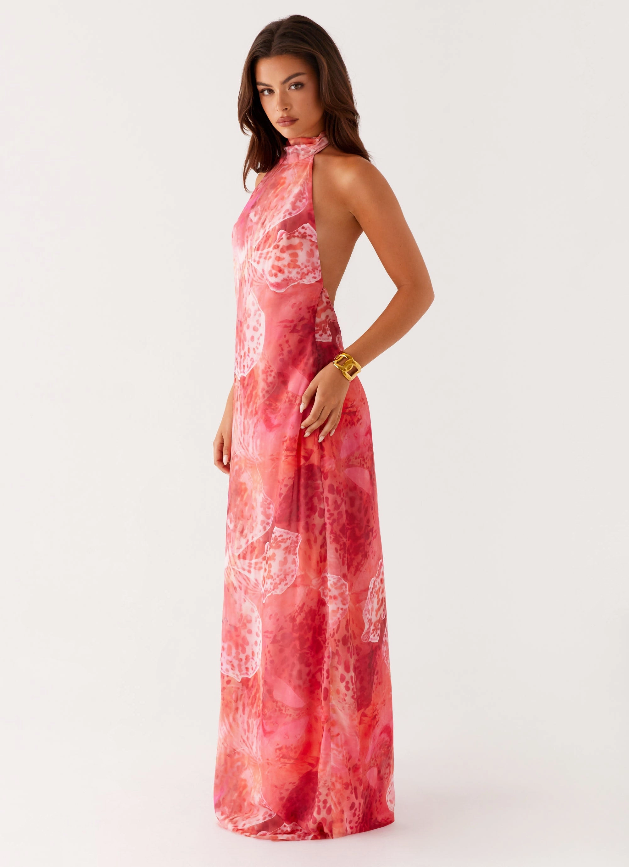 Breathable Comfort Wear Minimal Comfort California Maxi Dress - Flamingo Fling