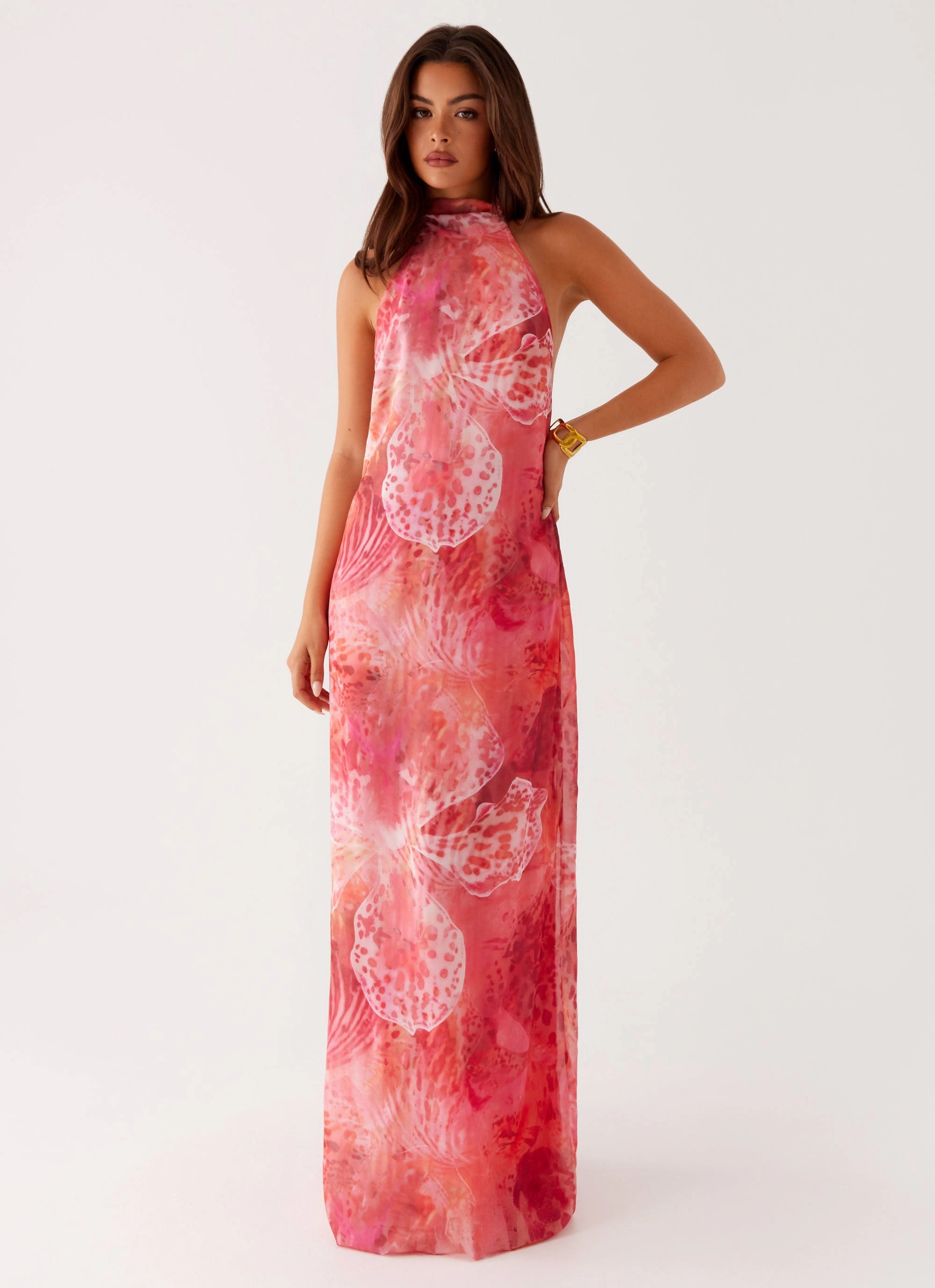 California Maxi Dress - Flamingo Fling Grace Glow