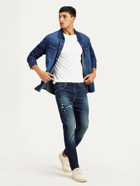 Daily Uniform Classic Gym Ready Men's 512 Navy Blue Slim Tapered Fit Mid Rise Jeans