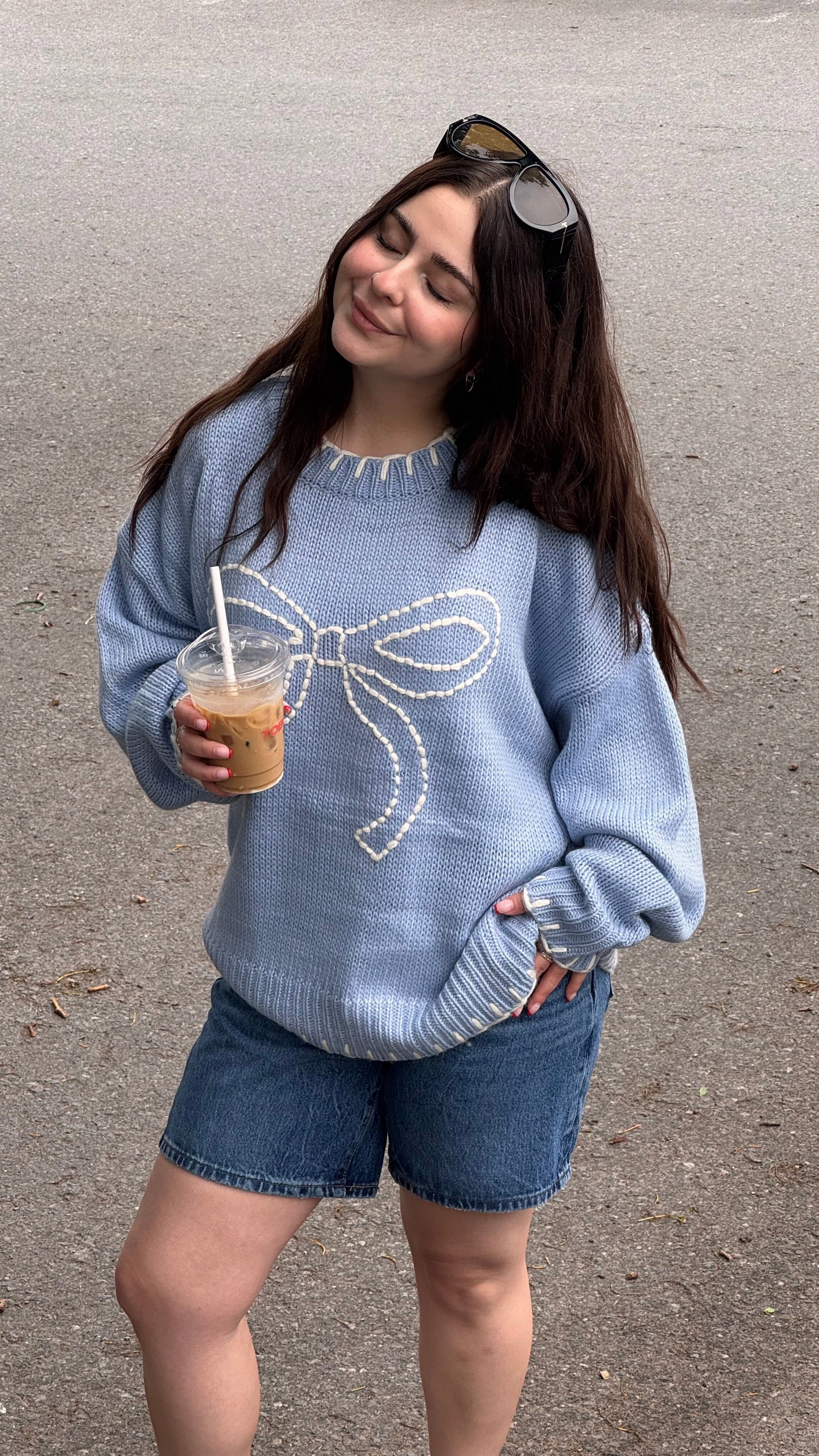 Snug Fit Knit BOW Sweater