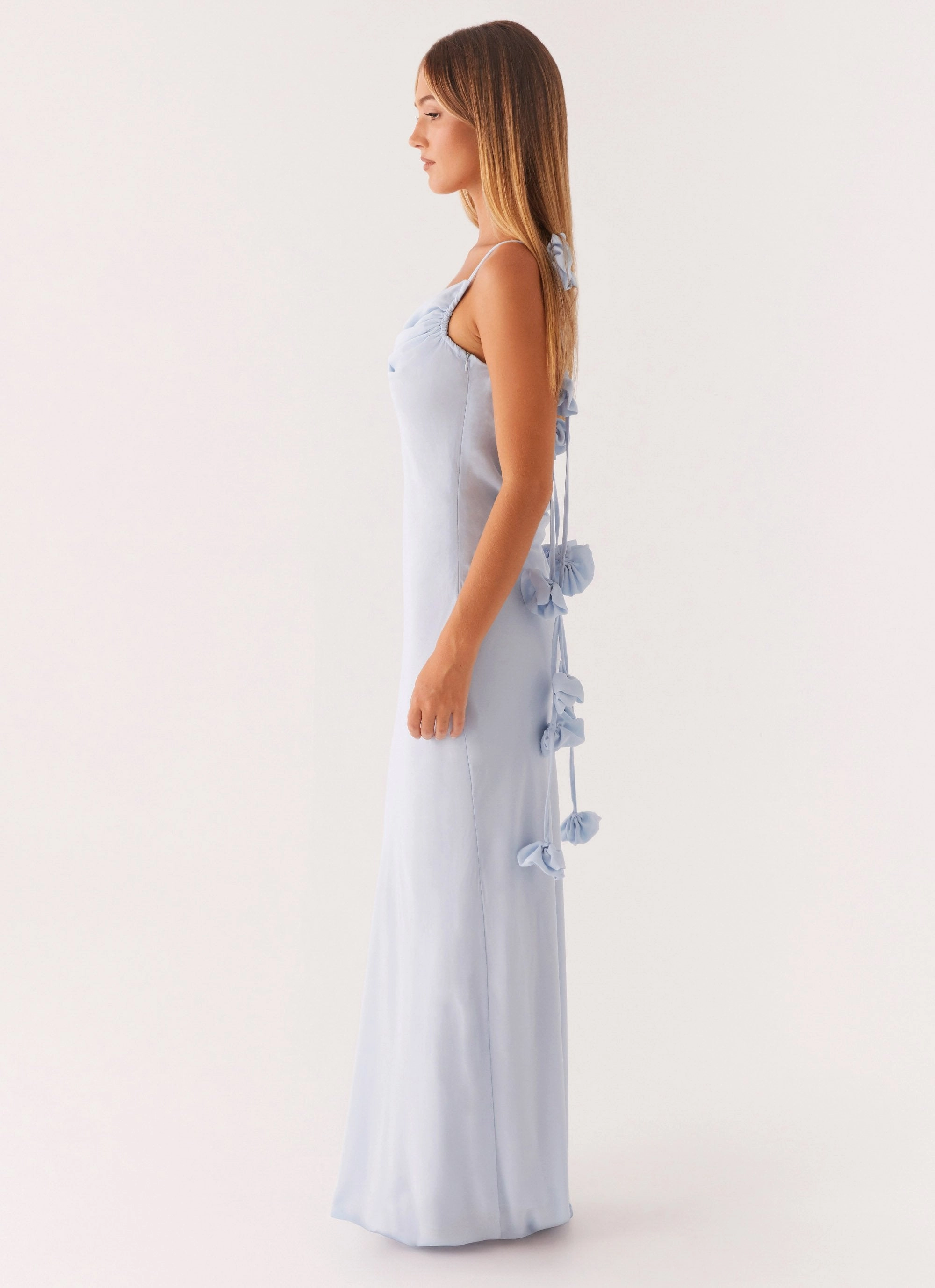 Luxe style Skin Glow Simona Maxi Dress - Pastel Blue